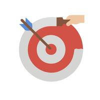 a hand is holding an arrow in the center of a target vector