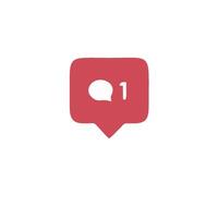 a red speech bubble with the number one on it vector