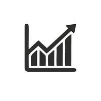 a black and white icon of a graph going up vector