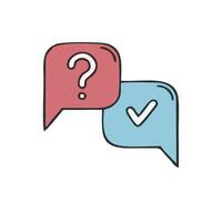 question mark icon with two speech bubbles vector