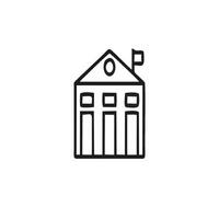 a black and white line drawing of a building vector