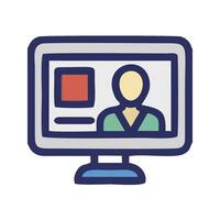 a computer screen with a person on it vector