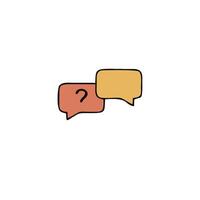 two speech bubbles with question marks on them vector