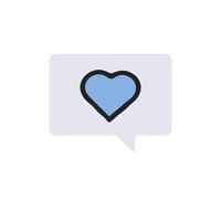 a speech bubble with a heart in it vector