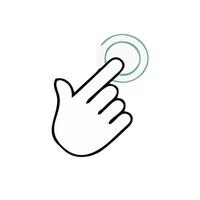 a hand pressing a button on a white background vector