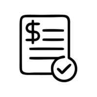 a check and a dollar sign on a paper vector