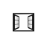 an open window with a white background vector
