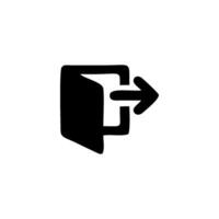 a black and white icon of a book with an arrow pointing to it vector