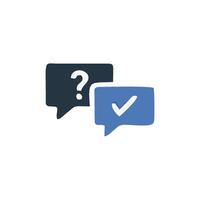 a question mark and a check mark are next to each other vector