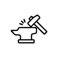 an icon of a hammer and anvil vector