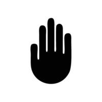 a black and white icon of a hand with a stop sign vector