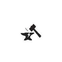 a hammer and anvil icon on a white background vector