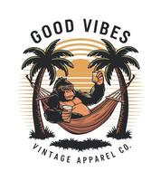 a poster for good spirits in a hammock. vector