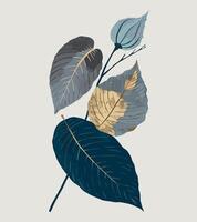 a painting of leaves with the word the autumn on the bottom. vector