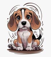 a drawing of a dog with a white background vector