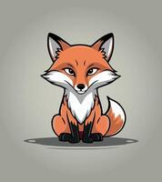 a fox with a white head and a black background vector