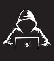 a person wearing a hoodie that says 'hacker' on it vector