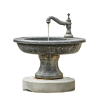 Rustic stone fountain with a classic spout png