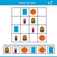Children's Educational Game with School Elements. Sudoku, Logical Task. Riddle, Quiz for Kids vector