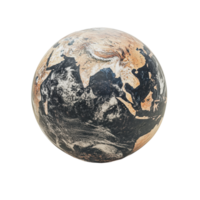 Earth globe showing detailed continents and oceans png