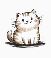 a drawing of a cat that has the word the name on it. vector