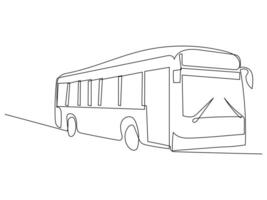 continuous line of a Bus illustration. vector