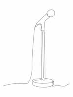 Continuous line art of a Microphone, vector