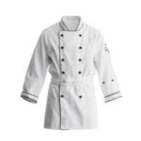 Chef's white coat with black trim displayed against a plain background png