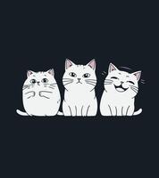 three cat three face react vector