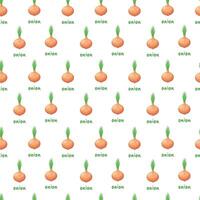 Seamless pattern with onions on a white background. illustration vector