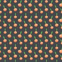 Seamless pattern with onions on a dark background. Can be used for tablecloths, kitchen towels. illustration vector