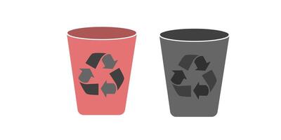 Waste Management And Recycle Concept With Different Types Of Garbage Containers Sorted by Paper, Glass, Metal, Plastic And Waste. vector