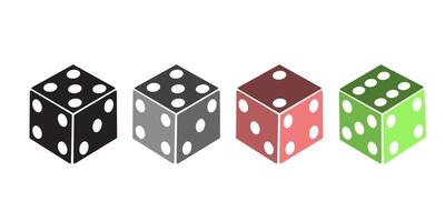 Set of monochrome dices. isolated dice vector