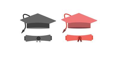 Graduation cap and diploma in continuous one line vector