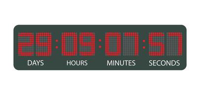 Electronic, digital clock numbers icon set. vector