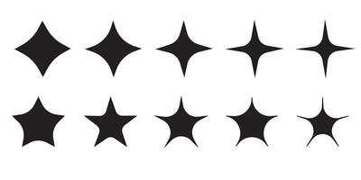 Sparkle Star Icon Set - Stock Illustration. Different forms of stars, constellations, galaxies vector