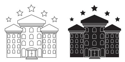 Hotel, hostel icon. Line desain vector