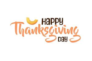 Thanksgiving text lettering for t-shirt design, greeting card. illustration isolated vector