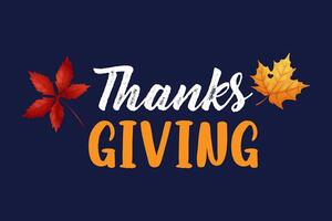 Thanksgiving lettering for your banner, poster. illustration vector