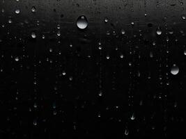 Raindrops on a Black Background with Subtle Light Reflections. Overlay photo