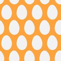 Whole eggs in shell Seamless pattern. Culinary background texture or wallpaper design idea. Egg Day Greeting illustration. Wrapping, cards, posters, banner, brochures, tag or promo, web concept vector