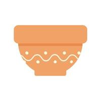 Abstract empty flower pot with wavy line and dots. Isolated flat style design element. Template. illustration Cards, posters, banners, leaflets, brochure, price, label or web, promo design idea vector
