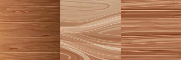 Set wood templates annual rings texture top view surface. Tree material, plank or panel. Stamp of tree trunk natural timber. vector