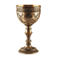 Ornate golden chalice displayed against a neutral background highlighting its intricate design and craftsmanship png