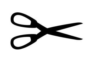 Scissors icon. Simple silhouette of open scissors. Scissors logo icon. Stock illustration isolated on a white background. vector