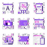 Set of Designing Flat Illustrations vector