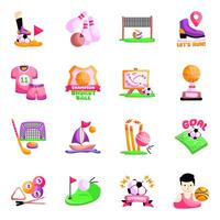 Set of Game Flat Stickers vector