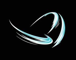 blue sword slash action cartoon effect vector