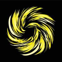 yellow swirl cartoon attack effect vector