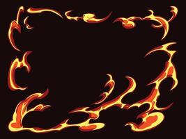flame abstract fire frame background vector